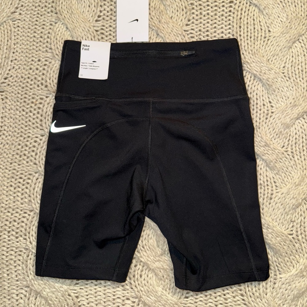 Nike‎ Fast tight fit mid rise Black Athletic Shorts New